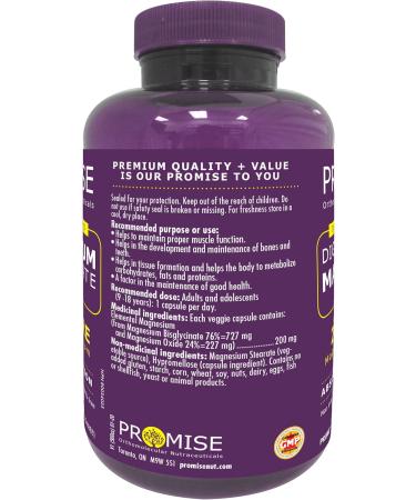 Promise Magnesium Bisglycinate Complex 150 Capsules-200mg Elemental Magnesium Superior Absorption Aids in Relaxation and Promotes Deep Sleep. Support and Relief from Body Aches Heart Health Aid- Made in Canada - Buy Online on GoSupps.com