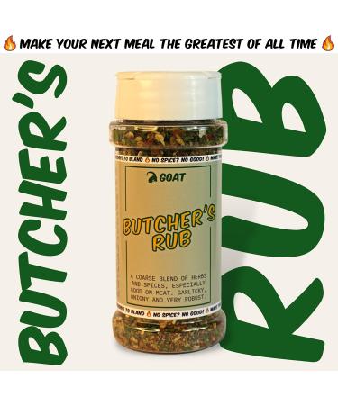 Butcher's Rub - a coarse and Tasty rub for Big Joints of Meat Whole Birds or Steaks. 50g Shaker. Fragrant Rich and Herby rub That withstands high Oven or BBQ temperatures. - Buy Online on GoSupps.com
