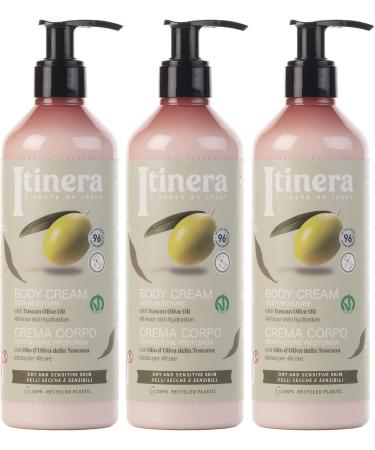  sarcia.eu ITINERA Moisturizing Body Lotion for Dry and Sensitive Skin with Tuscan Olive Oil 96% 370 ml Pack of 3 - Buy Online on GoSupps.com