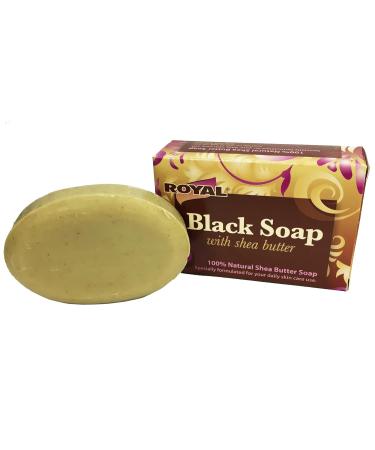 Black Soap with 100% Natural Shea Butter by Royal - Best Treatment For Stretch Marks Wrinkles and Dry Skin - Buy Online on GoSupps.com