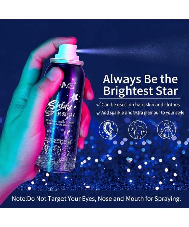 Blue Holographic Glitter Spray 60ML - Waterproof and Long-Lasting Body Shiny Spray for Hair and Skin - Buy Online on GoSupps.com