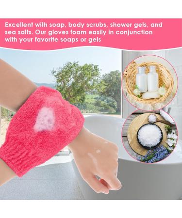 Sibba 2 Pairs Exfoliating Gloves for Body Scrubbing and Tan Removal - Red Exfoliating Mitt for Shower Bath - Effective for Dead Skin and Keratosis Pilaris - Buy Online on GoSupps.com