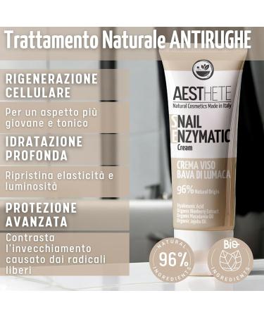  Aesthete Snail Slime Face Cream With Hyaluronic Acid And Enzymatic Extract 96% Natural Anti-Aging Moisturizing For Sensitive Skin Regenerating And Nourishing For Men And Women 50ml - Made In Italy - Buy Online on GoSupps.com