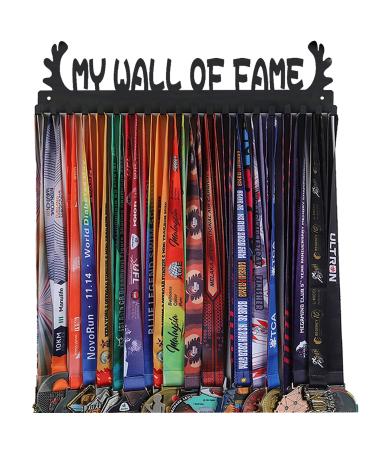 Goutoports Medal Holder Display Hanger Rack Frame for Sport Race Runner- My Wall of Fame - Sturdy Black Steel Metal Over 60 Medals Easy to Install