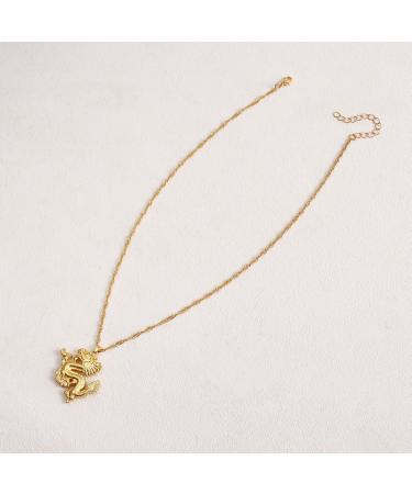 Oralgo's Elegant Dragon Trailer Necklace - Stylish Chinese Alloy Collarbone Chain for Everyday & New Year Decoration - Buy Online on GoSupps.com