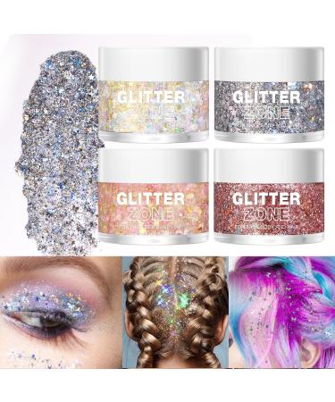 Langmanni Holographic Body Glitter Gel & Eyeshadow - Color-Changing Glitter for Body Face Hair & Lips - 1.35 OZ (6# Dreamy Galaxy) - International Shipping Available - Buy Online on GoSupps.com