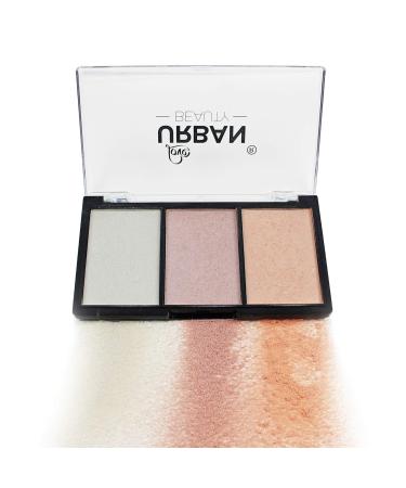 Love Urban Beauty Highlighter Palette - 3 Color Makeup Set for Women | Contouring & Highlighting Bronzer with Brush - Buy Online on GoSupps.com
