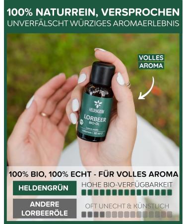 Heldengr n Organic Bio Laurel Oil - 100% Natural Essential Oil | Certified Foods | Premium Laurel Leaf Oil | Leaf Labs (1 Pack) - Buy Online on GoSupps.com