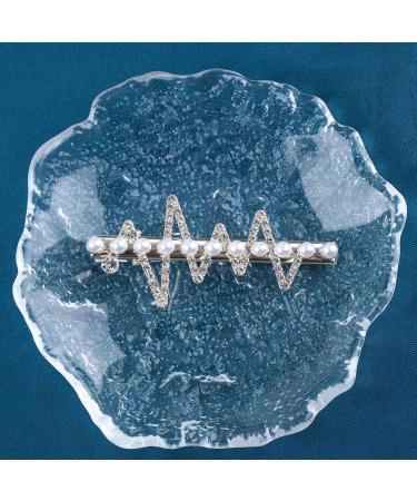 Inilbran Vintage Crystal Pearl Hair Clip Gold Rhinestone Wedding Hair Barrettes French Crystal Hairpin Barrette Sparkly Cz Hair Pins Hairclip Decorative Crystal Wedding Headpieces for women - Buy Online on GoSupps.com