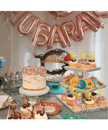 Rsstarxi 24 Pack Gold Glitter Moon and Star Cupcake Toppers Eid Mubarak Cupcake Toppers Ramadan Kareem Party Cupcake Picks for Eid Islamic Muslim Party Cake Decorations Design 5 - Buy Online on GoSupps.com