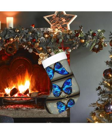 Buy Ffexs Merry Christmas Velvet Socks - Blue Butterfly Design | One Size Holiday Gift - Buy Online on GoSupps.com