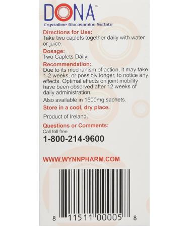 DONA Crystalline Glucosamine Sulfate 60 Caplets - Health and Beauty Supplement - Buy Online on GoSupps.com