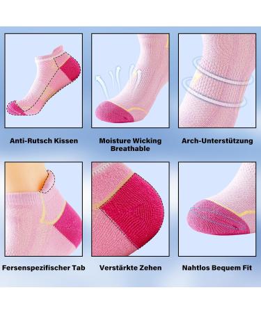 Buy Niorasen Women's Sports Socks - Breathable Anti-Bubbles 6 Pairs Multicolored Sizes 35-42 - Perfect for Running & Athletics - Buy Online on GoSupps.com