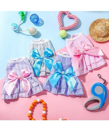 Summer Princess Pet Dress Set for Small Dogs - 4 Pieces Dog Tutu Skirt Apparel for Chihuahua, Yorkies, Puppies - Cute Girl Puppy Clothes and Outfits - Buy Online on GoSupps.com