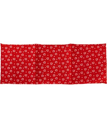 Organic Spelt Pillow 20x50cm - Large 3-Chamber Heat Pillow | Eco-Friendly Grain Pillow | Hearts-Red Design - Buy Online on GoSupps.com
