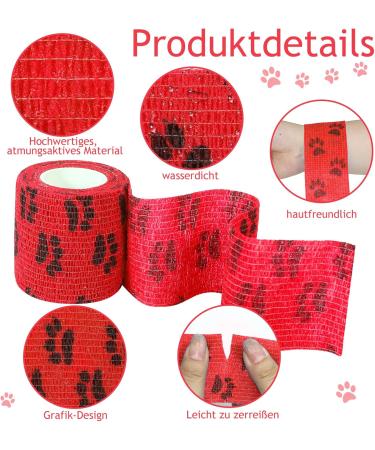 Self-Adhering Elastic Bandage - 9 Rolls 5cm x 4.5m | Ideal for Dogs Horses & Pets | Wrap for Wrist Ankle & Finger Support - Buy Online on GoSupps.com