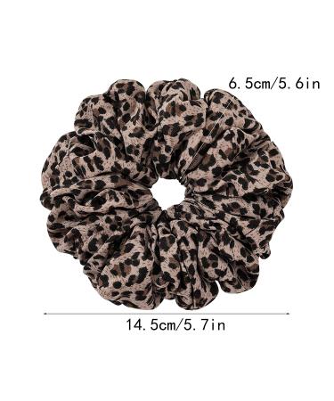 Big Silk Satin Scrunchies for Women | Oversized Hair Ties | Cute Jumbo Hair Accessories - Purple & Leopard - Buy Online on GoSupps.com