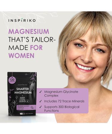 Women's Magnesium Glycinate Supplement - Bone, Muscle & Sleep Support with Zinc, B6, D3 & Folate - 120 Capsules - Made in UK - Buy Online on GoSupps.com