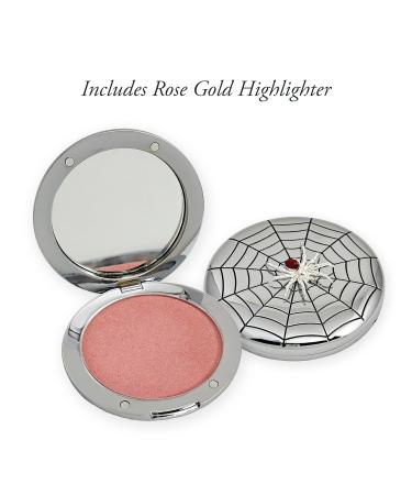 BESAME Spider Pressed Powder Compact | Rose Gold Highlighter & Eyeshadow | Refillable Vintage-Inspired Silver Plated | Perfect Gift for Her - Buy Online on GoSupps.com