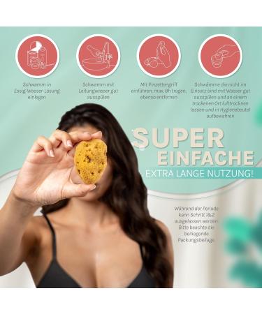 HERA Organics Menstrual Sponge Natural & Reusable Alternative to Tampons | Soft Period Sponge | Eco-Friendly 3xL - Buy Online on GoSupps.com