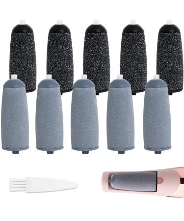 10 Pack Replacement Roller Refills Compatible with Finishing Touch Flawless Pedi Electric Tool File Include a Cleaning Brush (5 Coarse & 5 Fine Rollers)