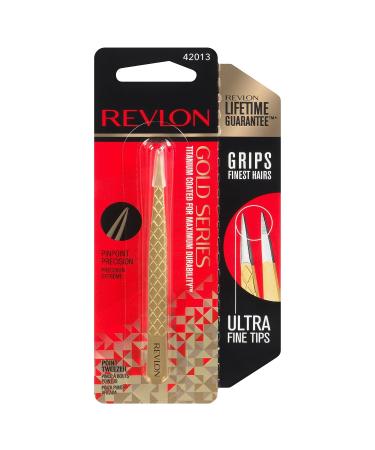 Revlon Gold Series Titanium Coated Point Tweezer - Precision Eyebrow Grooming Tool - Buy Online on GoSupps.com