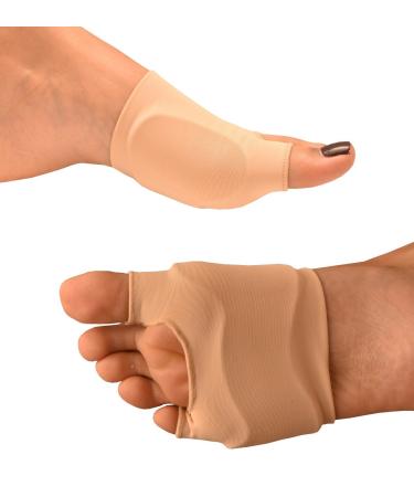 Gel Protection Sleeve - Cushions Metatarsal Head (Ball of Foot) - Plus Relief for Bunions On The Big and Little Toe Simultaneously 1x Pair 5-9.5