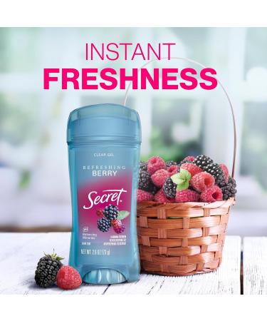 Buy Secret Antiperspirant & Deodorant for Women - 48 Hr Odor Protection Clear Gel Berry Scent Pack of 6 - International Shipping Available - Buy Online on GoSupps.com