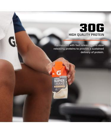 Gatorade Super Shake Vanilla 30g Protein 11.6 Fl oz Carton (Pack of 12) - Energizing Protein Shake Multipack - Buy Online on GoSupps.com