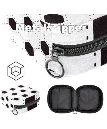 Portable Women's Binding Storage Bags | Menstrual Cup & Pad Pouches for Teens | Stylish Football Pattern in Black & White - Buy Online on GoSupps.com