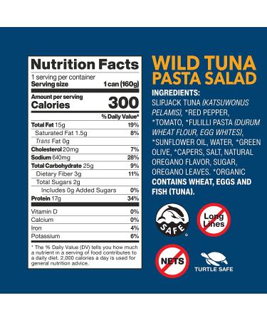 Wild Planet Ready-To-Eat Wild Tuna Pasta Salad with Organic Peppers, Tomatoes & Olives 5.6oz (Pack of 4) - Buy Online on GoSupps.com