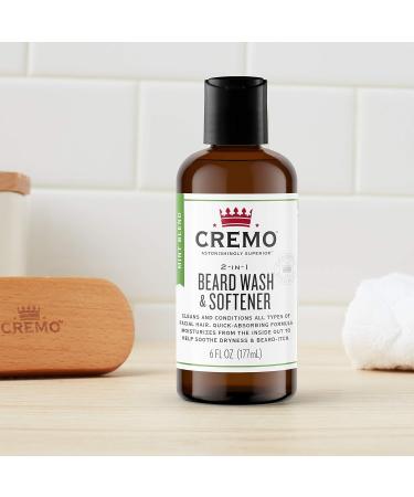 Cremo Beard Wash & Softener 2-in-1 Mint Blend Soothe Beard Itch Clean & Refreshen Beard 6 Fl Oz Beard Wash & Softener - Mint - Buy Online on GoSupps.com
