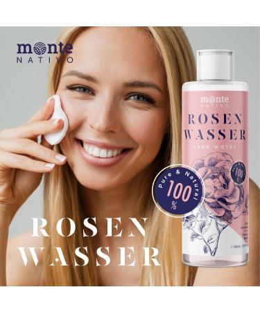 Monte Nativo Rose Water 1L | 100% Natural Face Toner for Clean Skin | Ideal Gift for Women | Anti-Pimple Facial Care & Natural Cosmetics - Buy Online on GoSupps.com