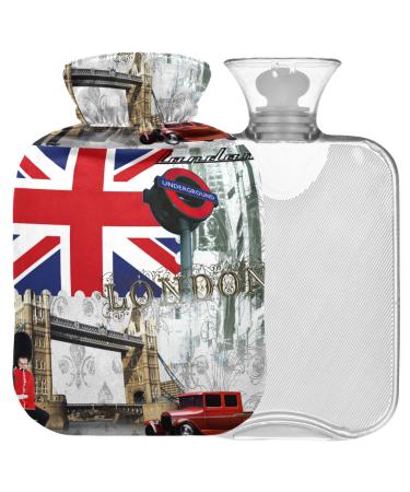 Naanle Tower Bridge London Heat bottle MITEVED Transparent hot water bottle 1l heat bottle for bed hand feet warmer pain relief heat and cold therapy