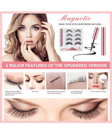 Soft Reusable Magnetic Eyelashes Kit - Waterproof, Long Lasting, 4 Pairs of Natural Look 3D Lashes with Magnetic Eyeliner - No Glue Needed - Buy Online on GoSupps.com