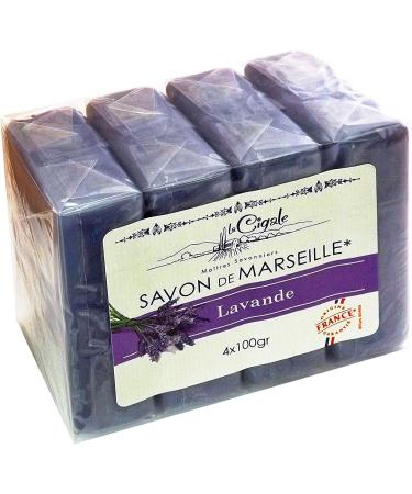 La Cigale: Marseille Soap Lavender (4x100g) Genuine & Pure. Paraben Petrochemical and Preservative-free - Buy Online on GoSupps.com