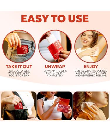 Feminine Wipes - Individually Wrapped 40 Pack | Flushable Travel Essentials for Women | Wet Wipes for Adults | Purse Essentials - Buy Online on GoSupps.com