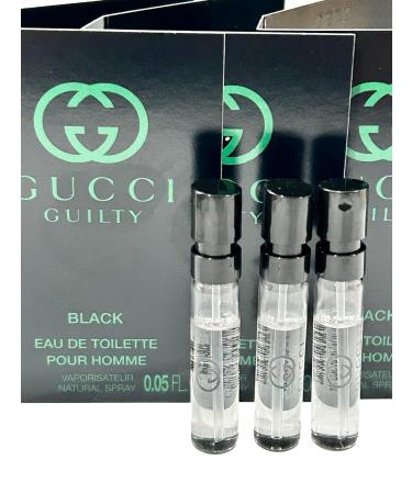 Gucci Guilty Black Sample Perfume Men EDT Spray Pour Homme MINI SMALL Travel Size 1.5 ML / 0.05 (3676) - set of 3 Guilty 0.05 Fl Oz (Pack of 1) - Buy Online on GoSupps.com