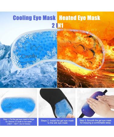 Cavoilu Silk Eye Sleeping Mask with Gel Eye Cooling Mask - for Dark Circles, Puffiness, Dry Eyes - Home, Office, Travel - Women's Gift - Buy Online on GoSupps.com