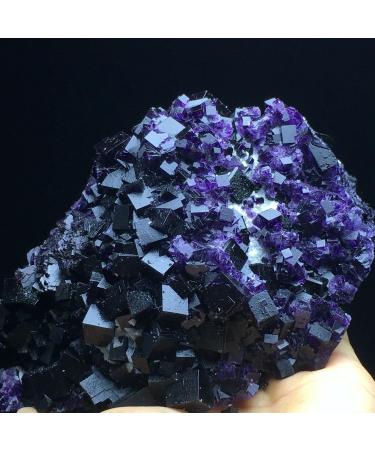 881 Natural Cube Deep Purple Fluorite Crystal Cluster Specimen/China Crystal Cluster - Buy Online on GoSupps.com