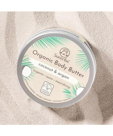 Suntribe Bio Body Butter Coconut & Argan - 100% Organic Perfume-Free Nourishing 150ml | Zero Waste for Very Dry/Sensitive Skin - Buy Online on GoSupps.com