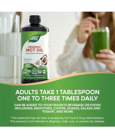 Nature's Way Organic MCT Oil 30 fl oz - Pure, Healthy Fuel for Energy & Wellness - Buy Online on GoSupps.com
