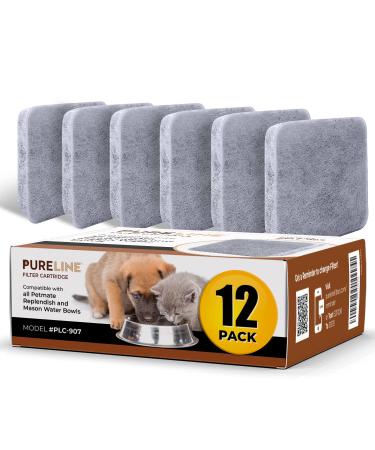 PureLine Petmate Replendish Water Filter Replacement, Also Compatible with Petmate Mason and Petmate Replendish and Mason Gravity Waterer Bowls. with Advanced Filtration (12 Pack) - Buy Online on GoSupps.com