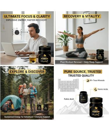 54 g de r sine de Shilajit Pure Himalaya s ch e au soleil et test e en laboratoire | Riche en acide fulvique et humique 85+ min raux | Booster d' nergie naturel | Shilajit biologique pour homme et - Buy Online on GoSupps.com