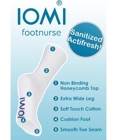 IOMI Extra Wide Diabetic Socks - 3 Pack, 2 Colours, 4 Sizes 10-12 Black - Buy Online on GoSupps.com