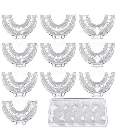 Patelai 10 Pcs U Shaped Replacement Toothbrush Heads Kids Silicone Brush Head with Storage Box  360 Degree Oral Teeth Cleaning for Children Electric Manual Toothbrushes Replace