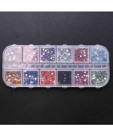 Gsrimgratoe 3D Shape Nail Pearl DIY Nail Art Decorations Nail Rivet Imitation Manicure Tools 5# Flat Color 12 Colors 5 # 12 Colour Flat Diamond Colour - Buy Online on GoSupps.com