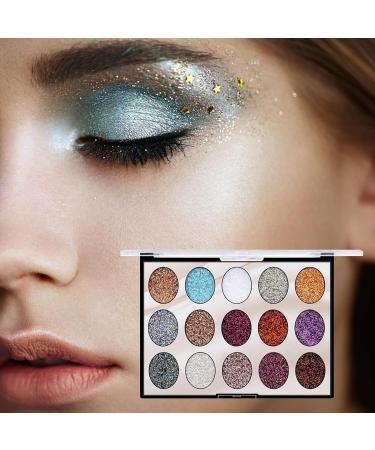 15 Colors Shimmer Eyeshadow Palette | Shimmer Glitter Makeup Palette Set | Long Lasting High Pigmented Eye Shadow Powder Pallet for Girls Women A:01 - Buy Online on GoSupps.com
