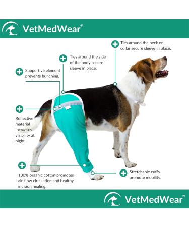 After Surgery Wear: Large Petrol Hip & Thigh Protective Cover for Dogs - Veterinarian Recommended Recovery Cuff - Buy Online on GoSupps.com