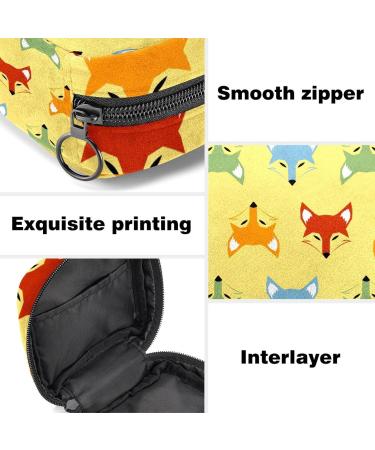 Colorful Fox Menstrual Bag - Zipper Pouch for Ladies' Napkins & Tampons | Ideal for Women & Girls - International Shipping Available - Buy Online on GoSupps.com
